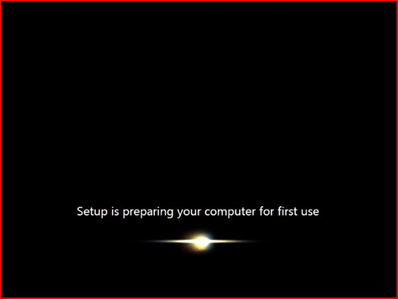 Windows 7 Setup Screen, Preparing First Use